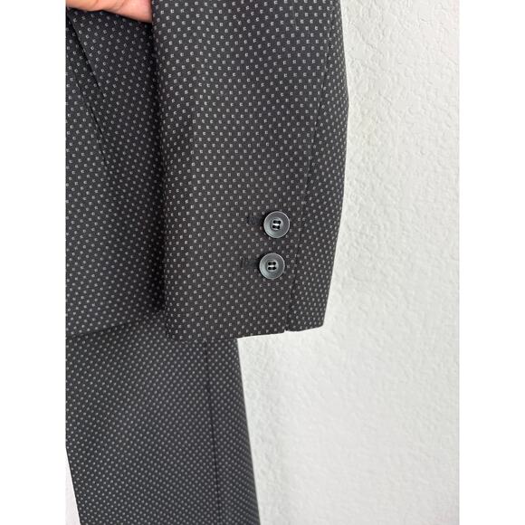 Halogen Black Polka Dot Business Pants Suit Sz 6P/8P Taylor Fit Interview Career - Picture 5 of 16